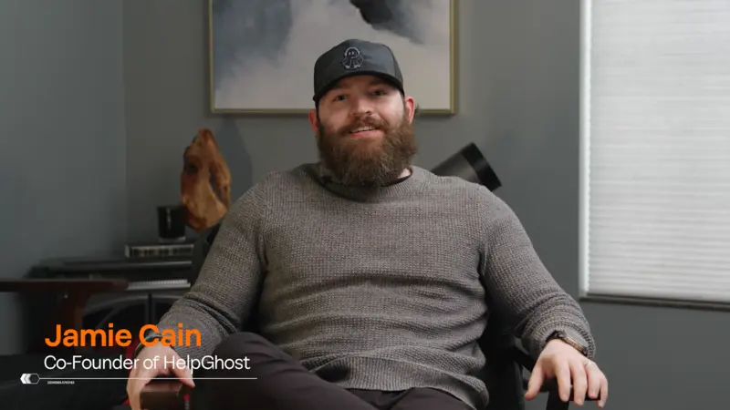 Client recording a video podcast episode